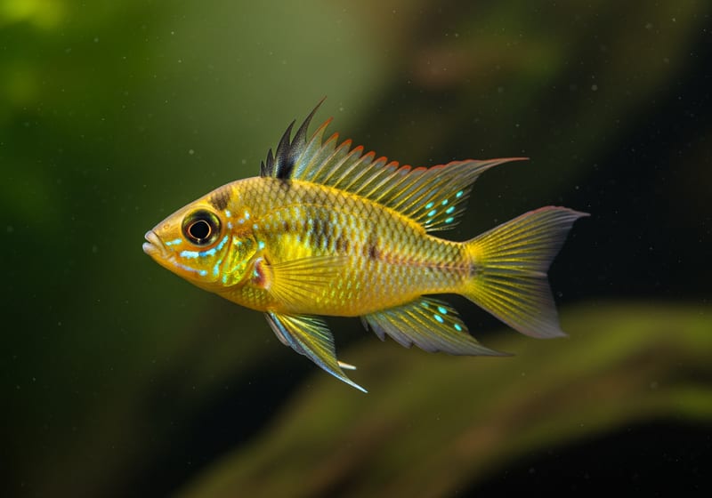 Golden Ram (Mikrogeophagus ramirezi) — female