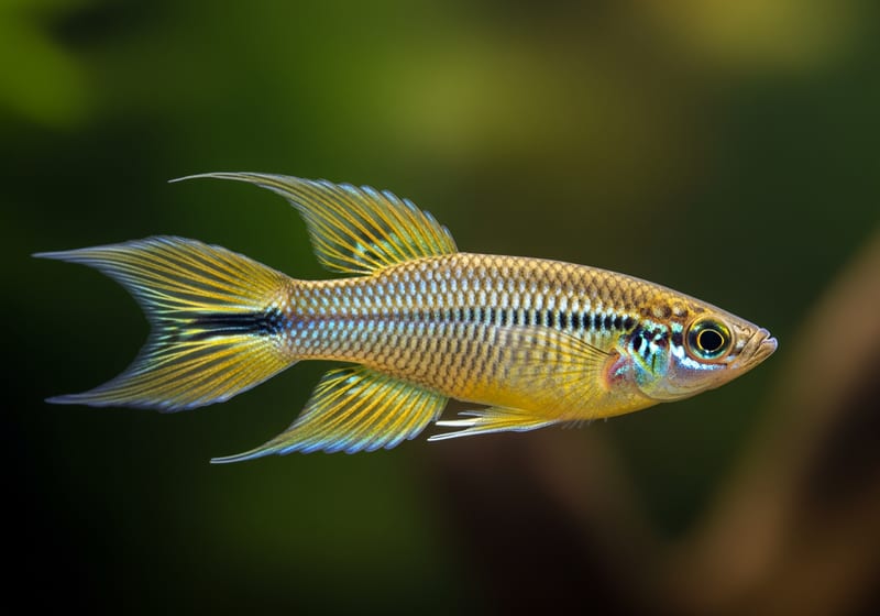 Golden Wonder Killifish (Aplocheilus lineatus) — female