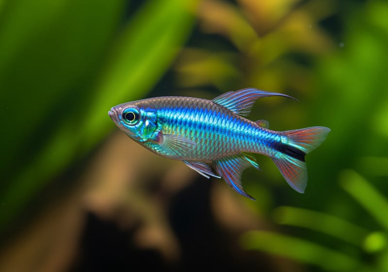 Neon Dwarf Rainbowfish (Melanotaenia praecox) — female