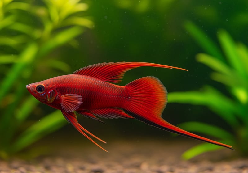 Red Swordtail (Xiphophorus hellerii) — male