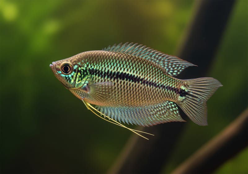 Three-Spot Gourami (Trichopodus trichopterus) — female